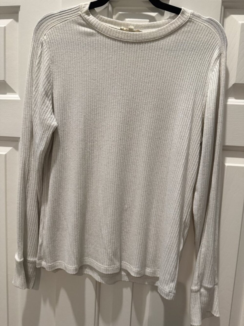 Madewell Ivory Ribbed Long Sleeve Top XL